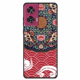 Skal För Motorola Edge 50 Fusion Blomkluster Och Drake