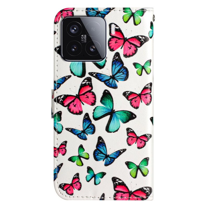 Fodral För Xiaomi 15t Pro Färgglada Fjärilar