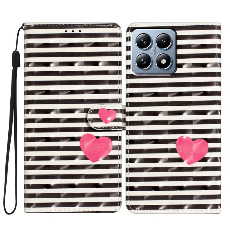 Fodral För Xiaomi 15t Pro Ränder Och Hjärta
