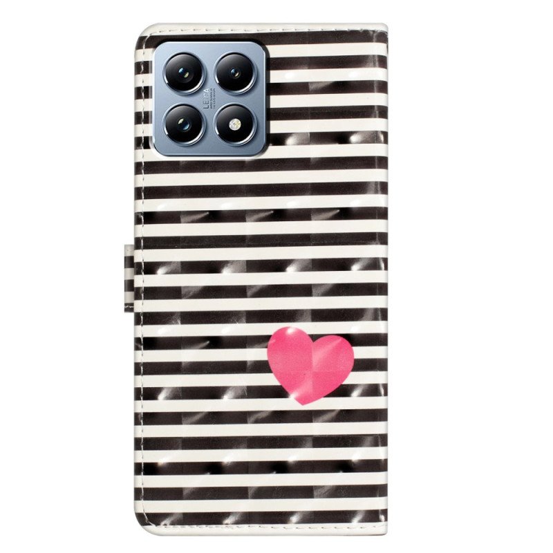 Fodral För Xiaomi 15t Pro Ränder Och Hjärta