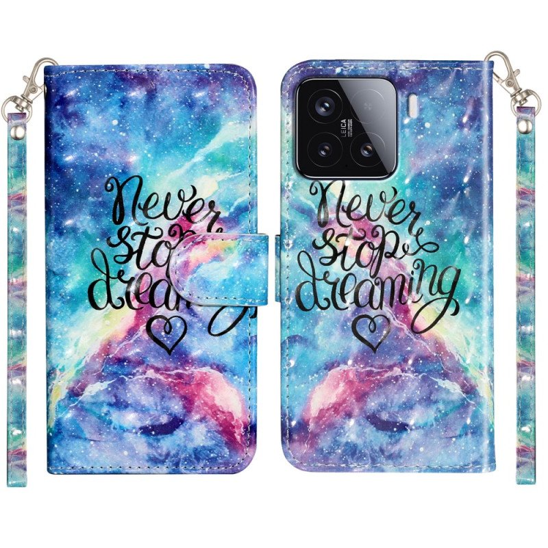 Fodral För Xiaomi 15t Pro Sluta Aldrig Drömma Med Rem