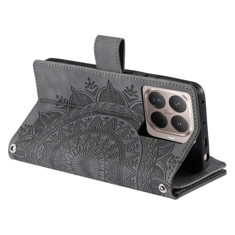 Fodral Xiaomi 15t Pro Plånbok Med Mandala-mockaeffekt