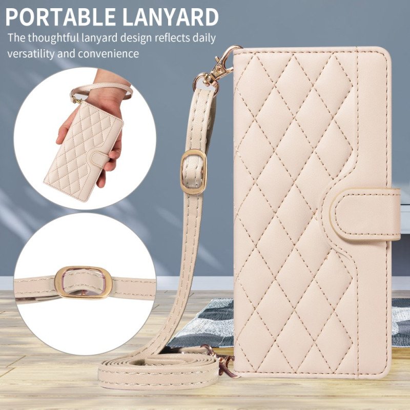 Fodral Xiaomi 15t Pro Quiltad Med Rem Och Axelrem