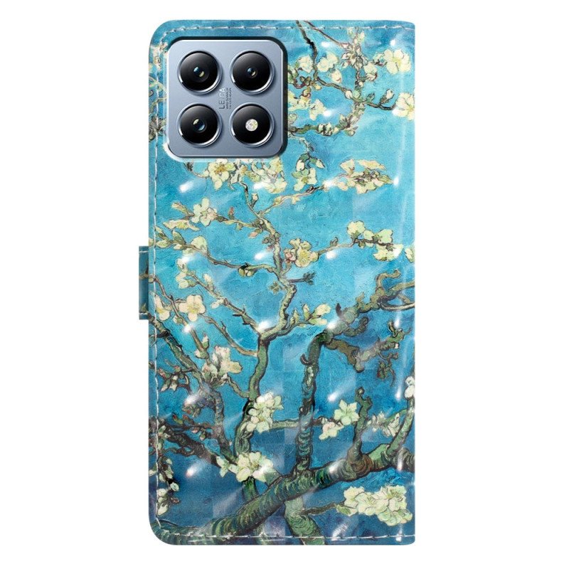 Läderfodral Xiaomi 15t Pro Telefonfodral Aprikosträdblommor
