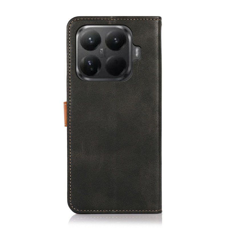 Läderfodral Xiaomi 15t Pro Telefonfodral Khazneh Guldknapp