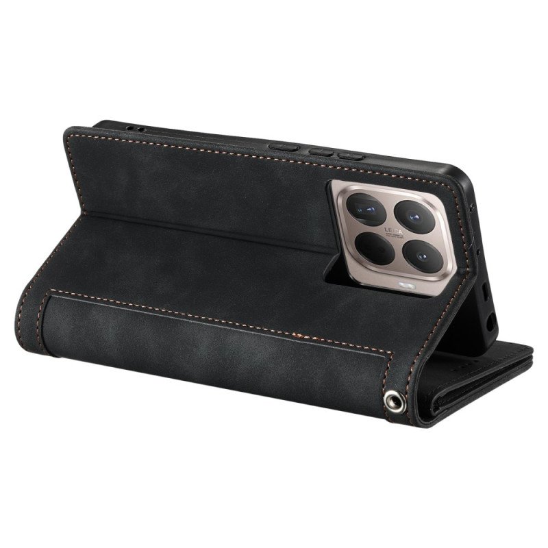 Läderfodral Xiaomi 15t Pro Telefonfodral Plånbok Med 9 Kortfack