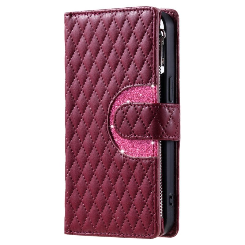 Läderfodral Xiaomi 15t Pro Telefonfodral Quiltad Med Blixtlåsficka