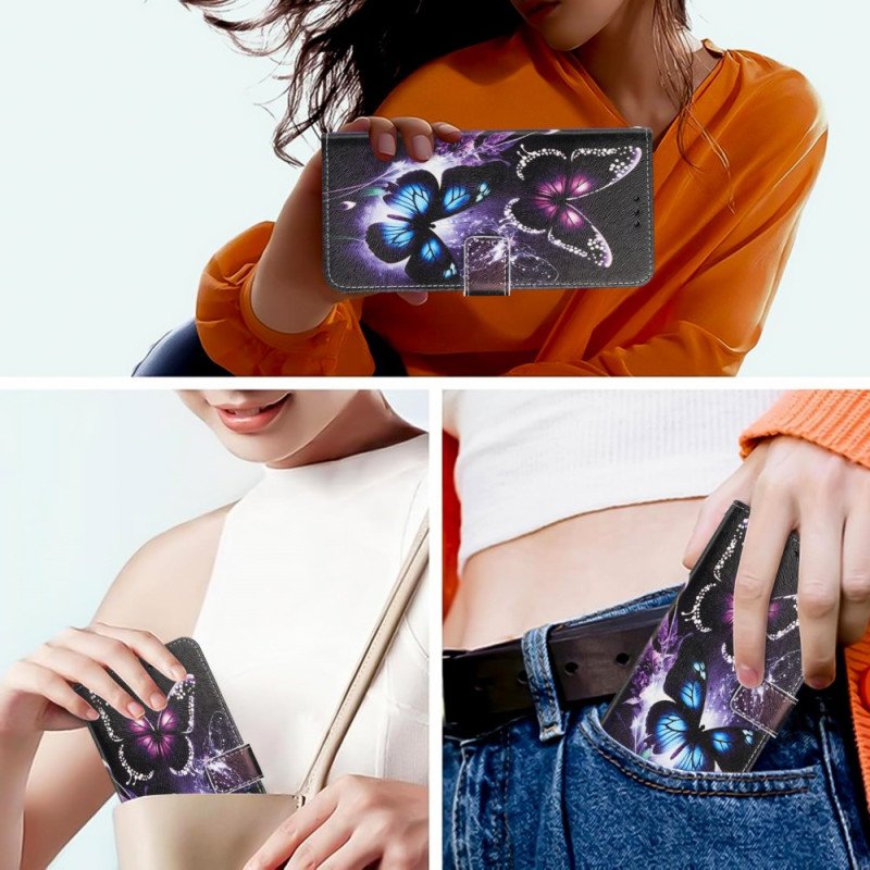 Läderfodral Xiaomi 15t Pro Telefonfodral Två Fjärilar