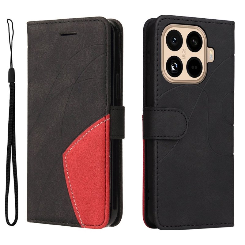 Läderfodral Xiaomi 15t Pro Telefonfodral Tvåfärgad Vågig