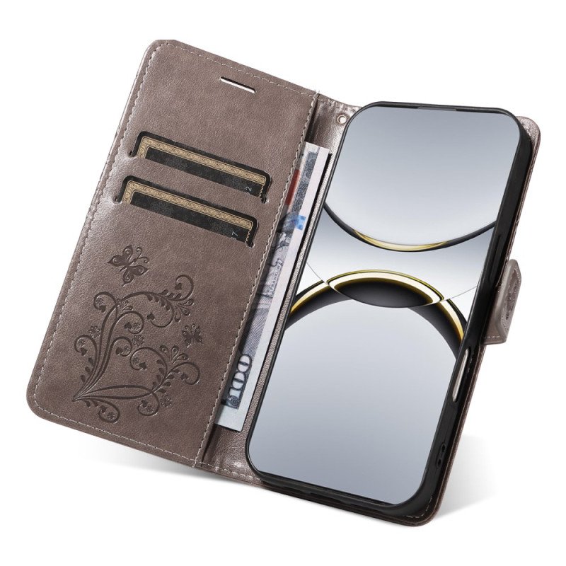 Läderskal Fodral Oppo Find X8 Pro Jättefjärilar