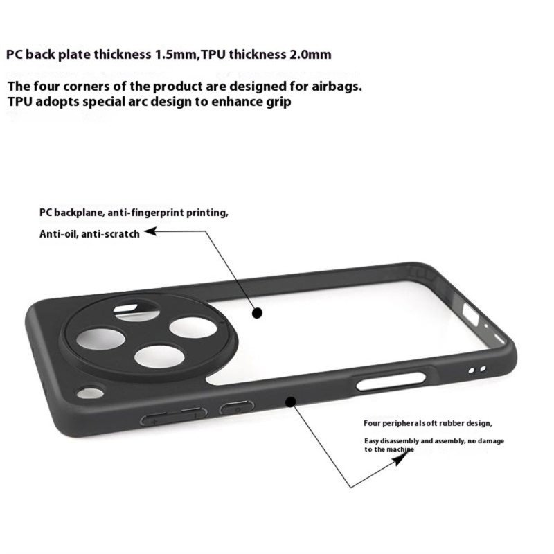 Skal Oppo Find X8 Pro Genomskinlig Med Silikonkanter