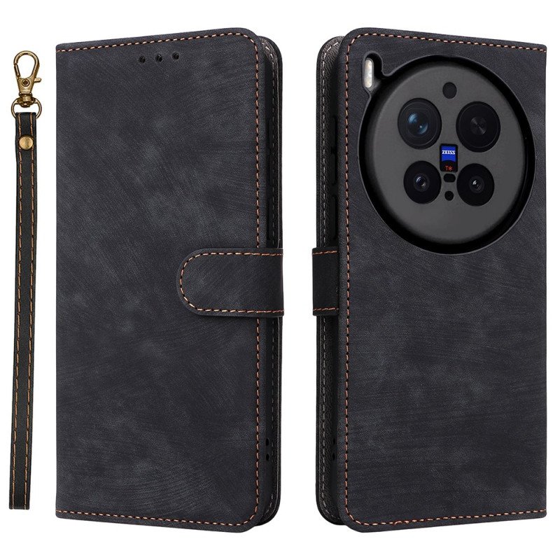 Fodral Vivo X300 Pro Rfid-skyddande Lädereffekt