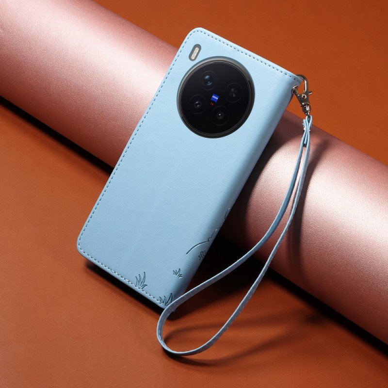 Läderfodral Vivo X300 Pro Telefonfodral Hundmönster Med Rem