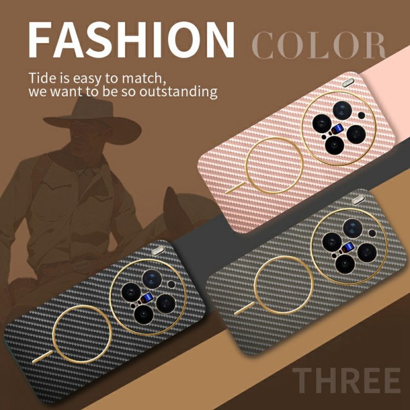 Skal Vivo X300 Pro Telefonfodral Kolfiberstruktur