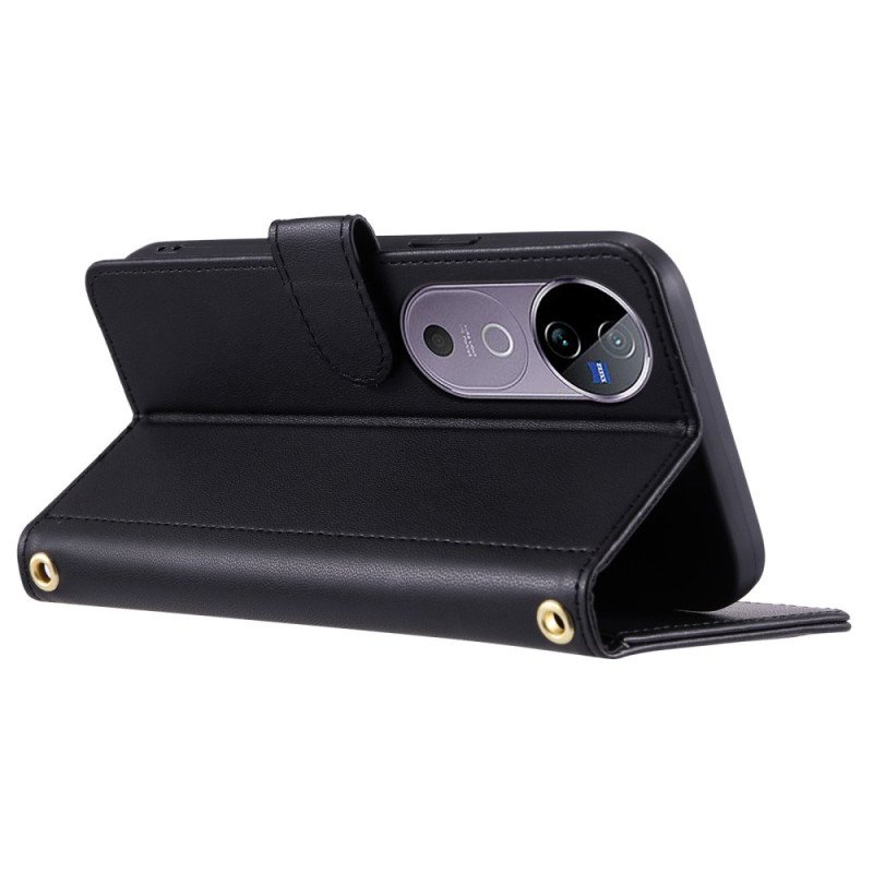 Fodral För Vivo V40 5g Quiltad Med Remmar