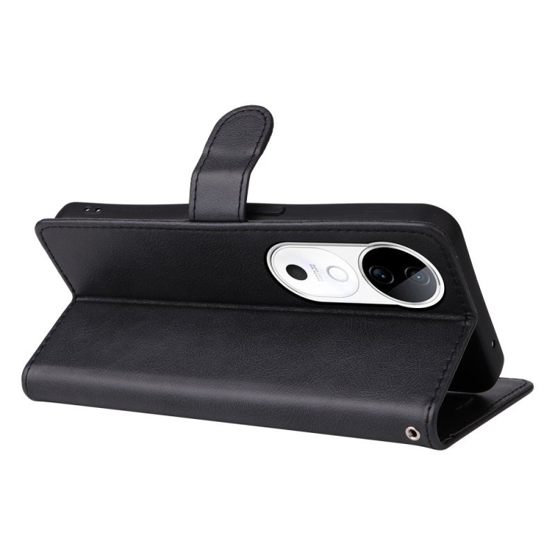 Skyddsfodral Vivo V40 5g Läderremeffekt