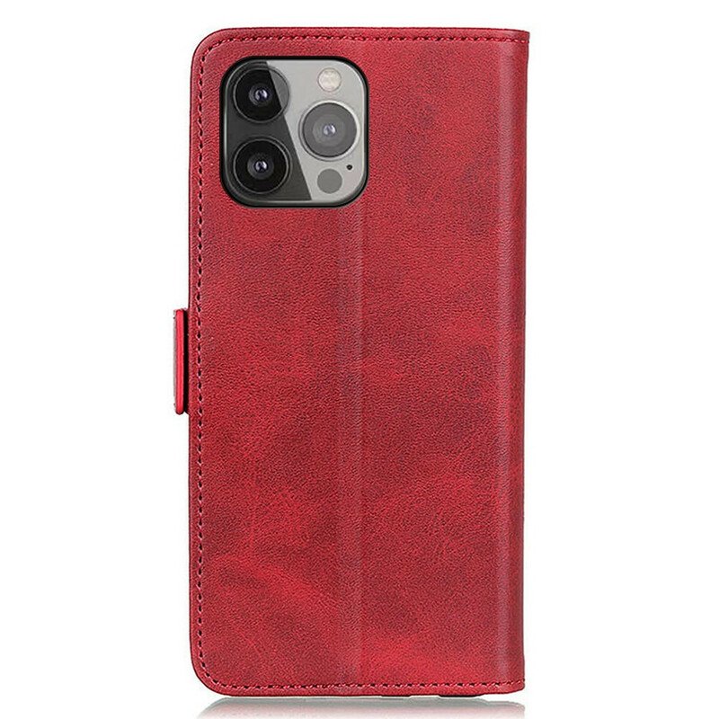 Fodral iPhone 13 Pro Max Folio-fodral Dubbel Klaff