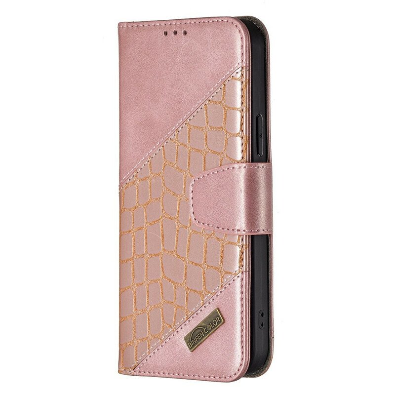 Fodral iPhone 13 Pro Max Klassisk Krokodilskinnseffekt