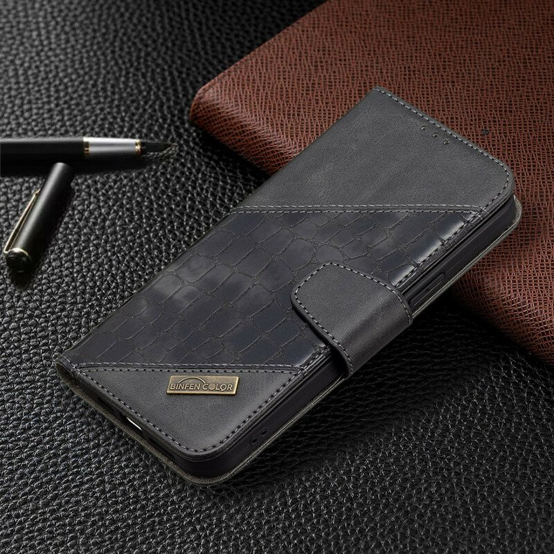 Fodral iPhone 13 Pro Max Klassisk Krokodilskinnseffekt