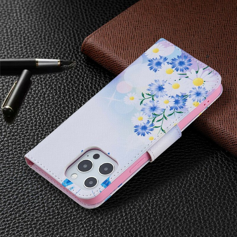 Fodral iPhone 13 Pro Max Målade Fjärilar Och Blommor
