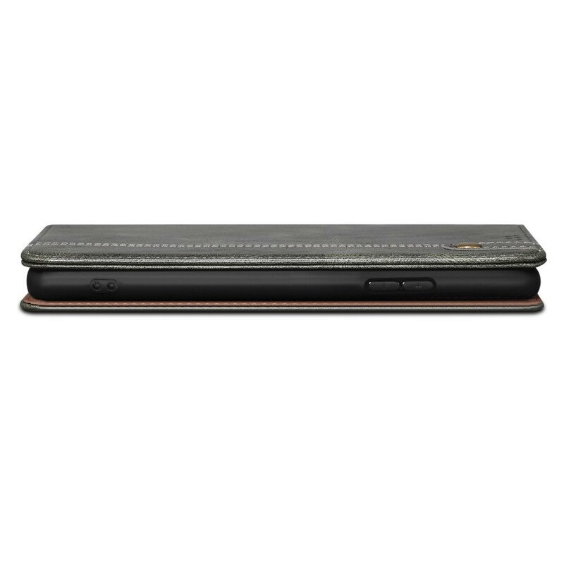 Folio-fodral iPhone 13 Pro Max Läderfodral Vaxat Konstläder