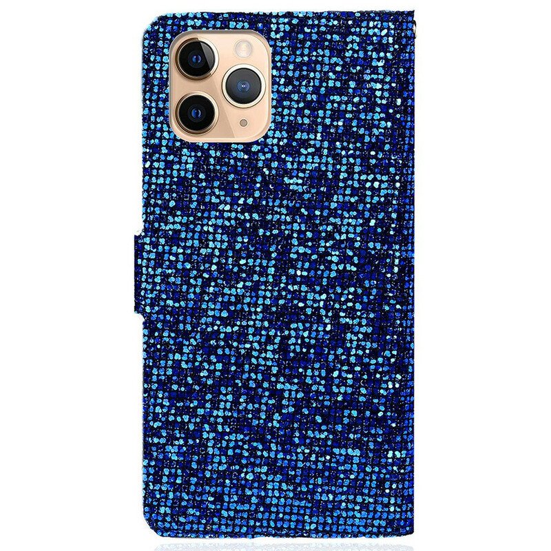 Folio-fodral iPhone 13 Pro Max Paljetter S Design