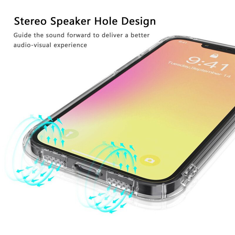 Skal iPhone 13 Pro Max Transparenta Leeu Skyddskuddar