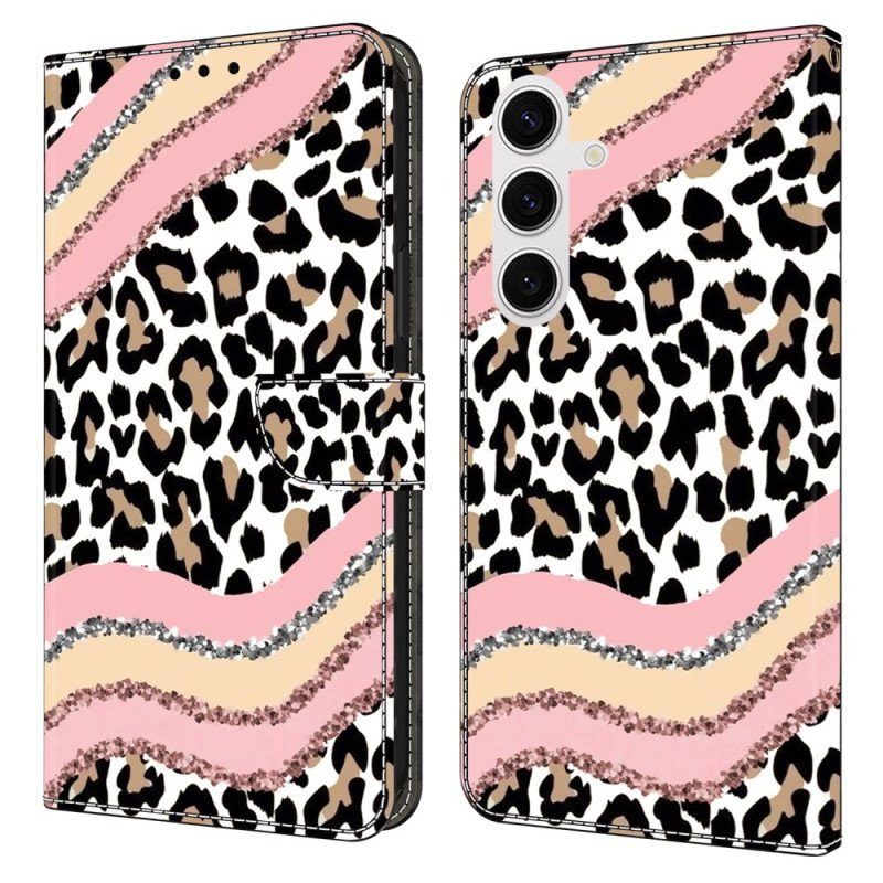 Fodral För Samsung Galaxy S26 Plus Randigt Leopardmönster