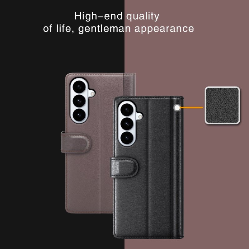 Läderfodral Samsung Galaxy S26 Plus Telefonfodral Äkta Läder