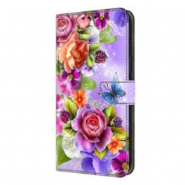 Läderfodral Samsung Galaxy S26 Plus Telefonfodral Bländande Blommor