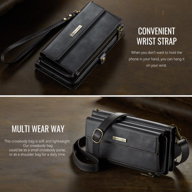 Läderfodral Samsung Galaxy S26 Plus Telefonfodral Caseme Rfid-skydd Och Axelrem