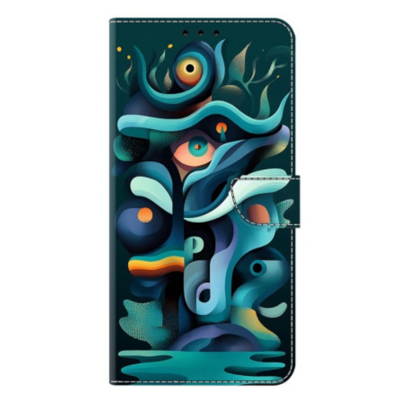 Läderfodral Samsung Galaxy S26 Plus Telefonfodral Ombregrön Graffiti