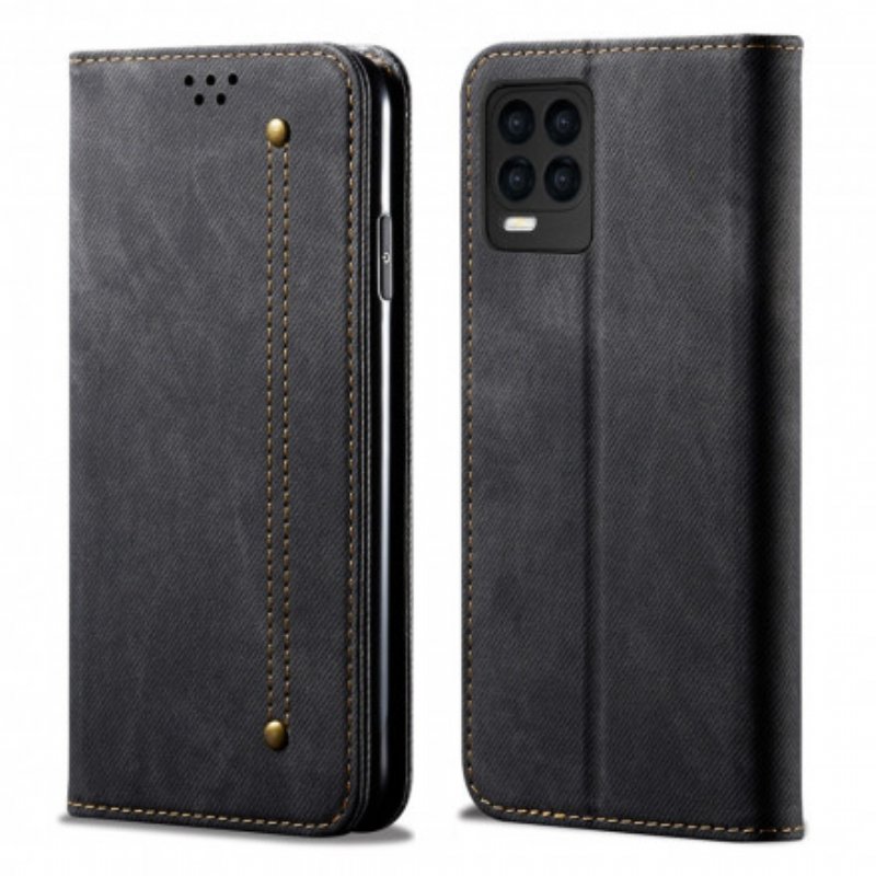 Folio-fodral Realme 8 / 8 Pro Läderfodral Denim Tyg