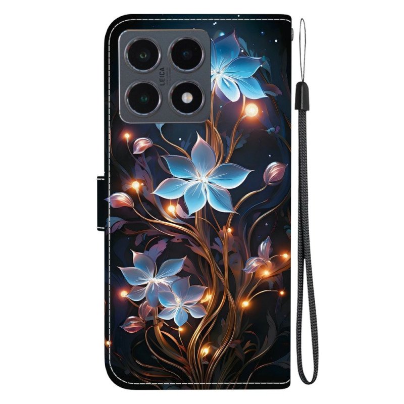 Fodral Xiaomi 15t Blått Blommönster