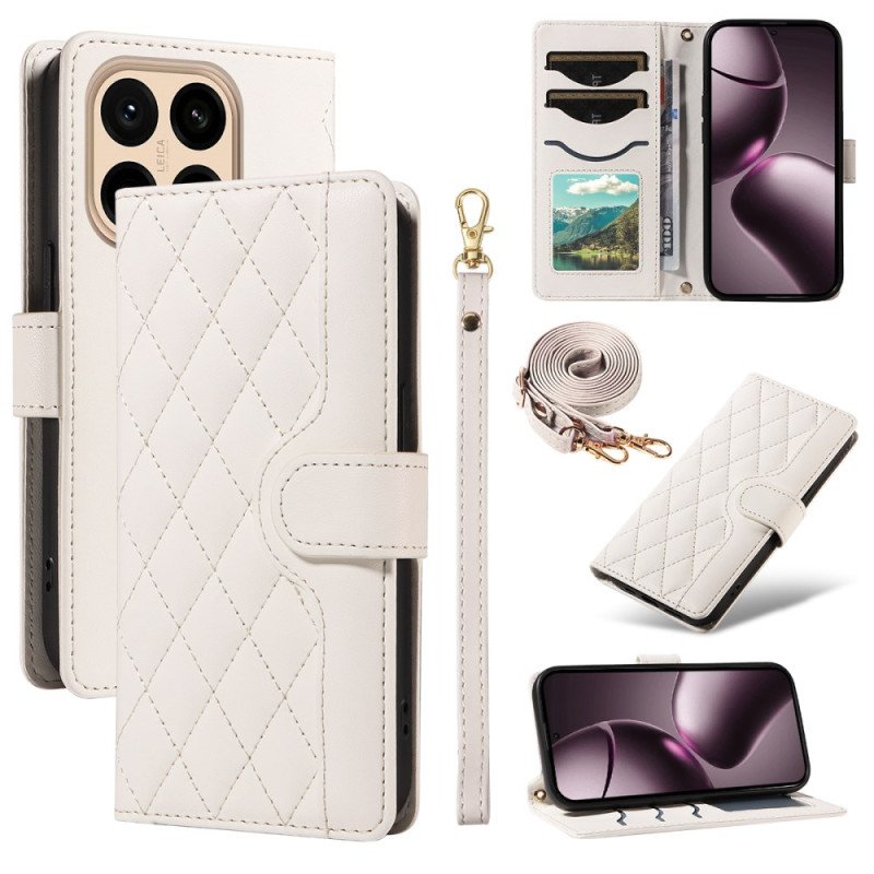 Fodral Xiaomi 15t Quiltad Med Rem Och Axelrem