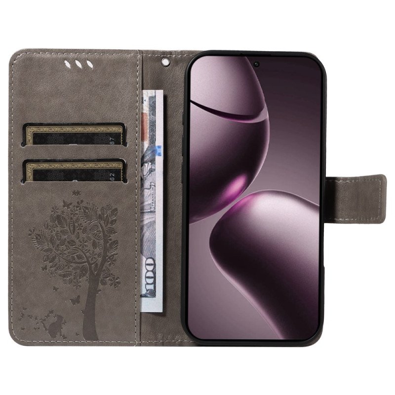 Läderfodral Xiaomi 15t Telefonfodral Katt Och Träd