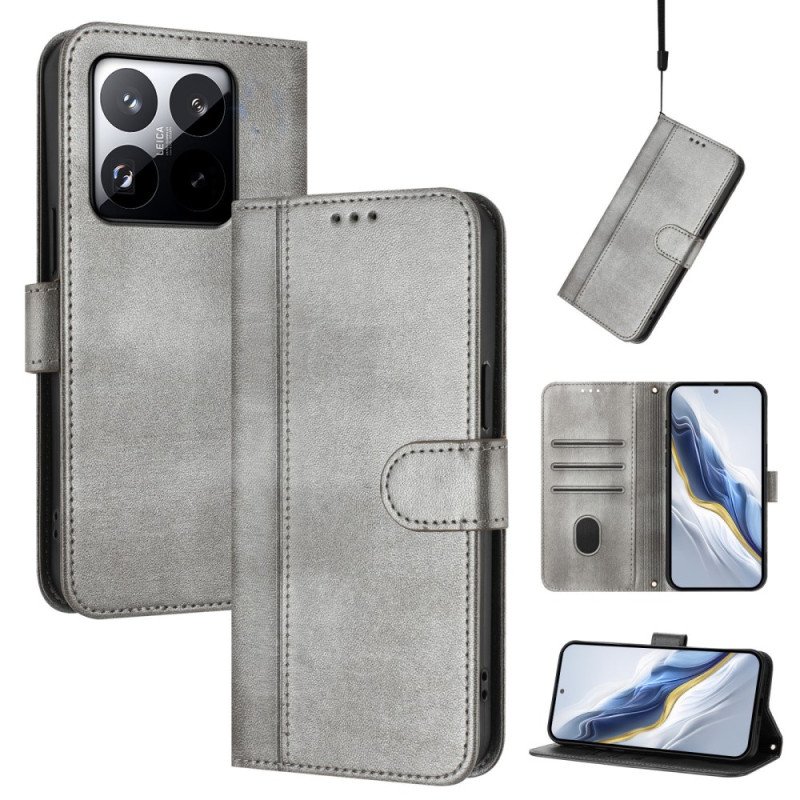 Läderfodral Xiaomi 15t Telefonfodral Vintage-plånbok