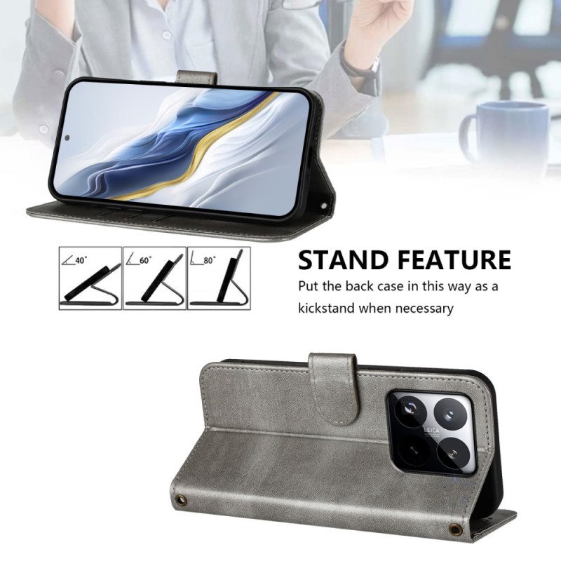 Läderfodral Xiaomi 15t Telefonfodral Vintage-plånbok