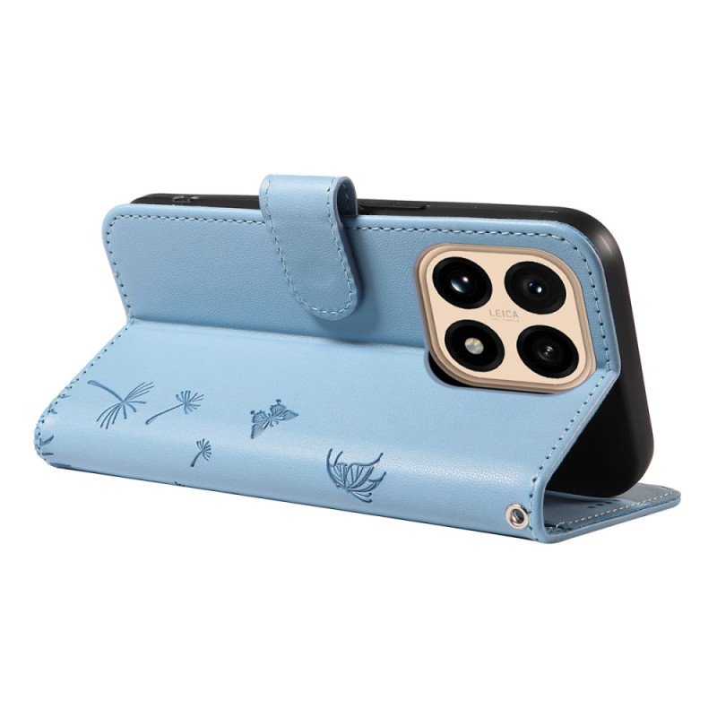 Läderskal Fodral Xiaomi 15t Maskrosor