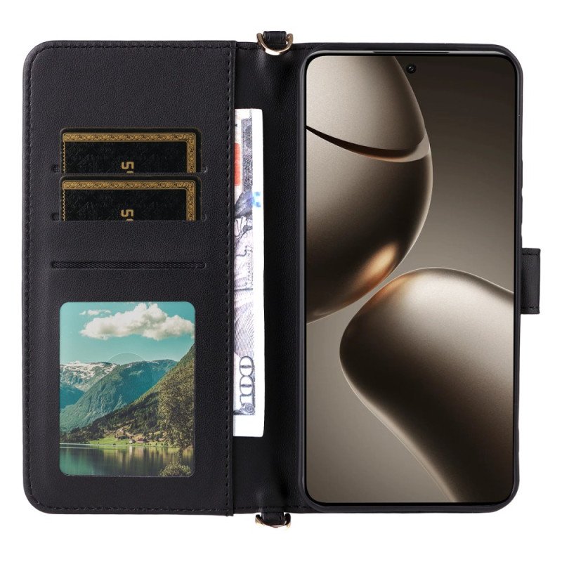 Skyddsfodral Xiaomi 15t Quiltad Med Axelrem Och Handledsrem