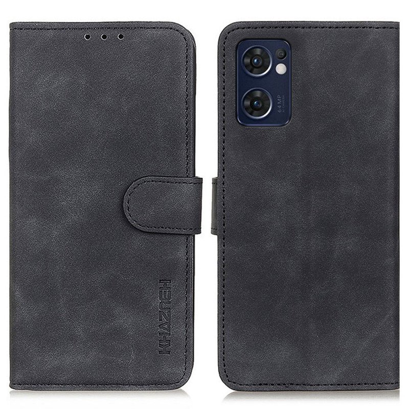 Fodral Oppo Find X5 Lite Khazneh Vintage Lädereffekt