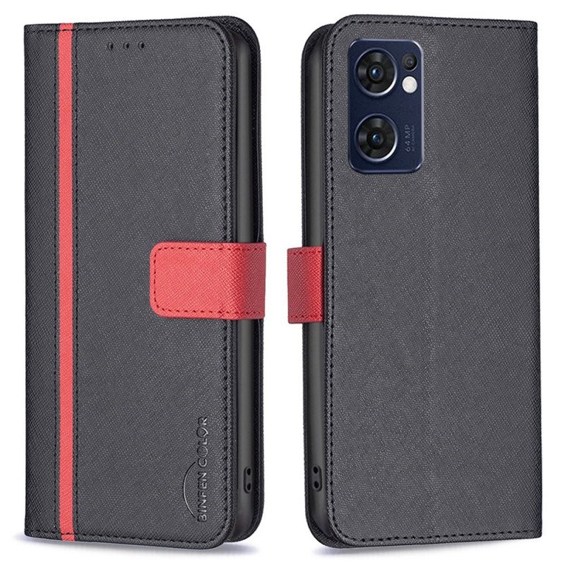 Folio-fodral Oppo Find X5 Lite Faux Läder Tetxuré Binfen Färg