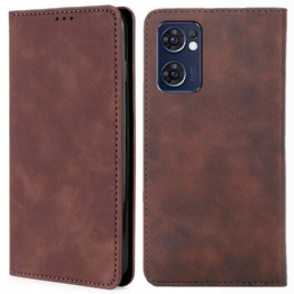 Folio-fodral Oppo Find X5 Lite Läderfodral Skin-touch Lädereffekt