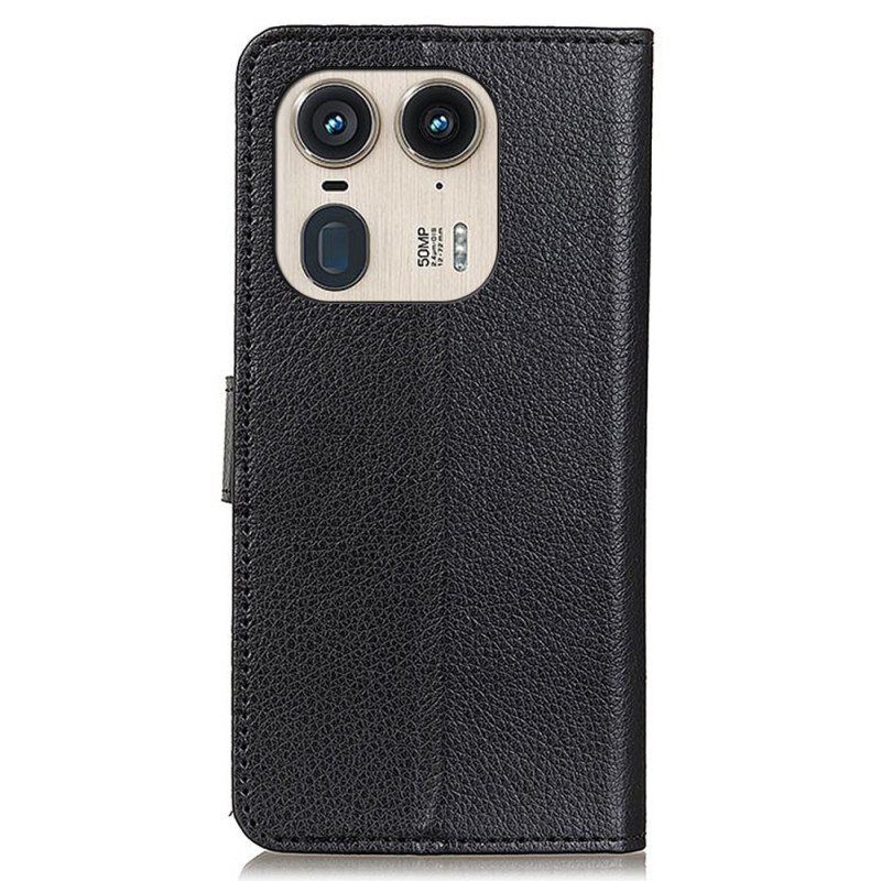 Läderskal Fodral Motorola Edge 50 Ultra Traditionellt Konstläder