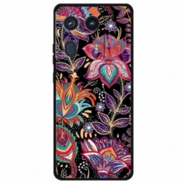 Skal För Motorola Edge 50 Ultra Lila Blad