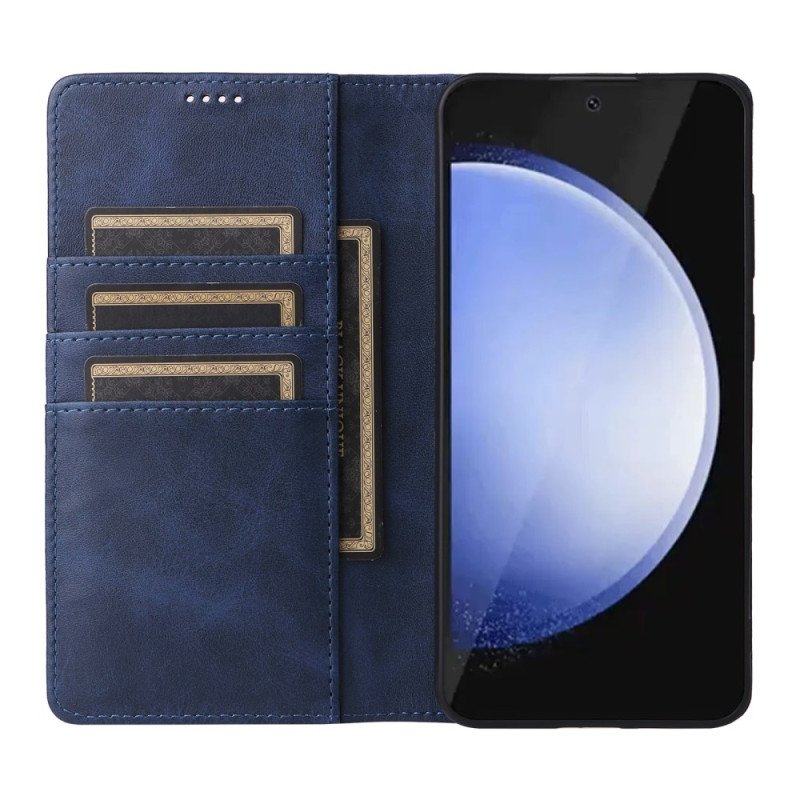 Folio-fodral Samsung Galaxy S25 Fe Lädereffekt