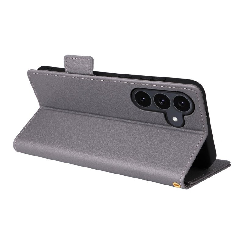 Läderfodral Samsung Galaxy S25 Fe Telefonfodral Klassisk Plånbok Med Rem