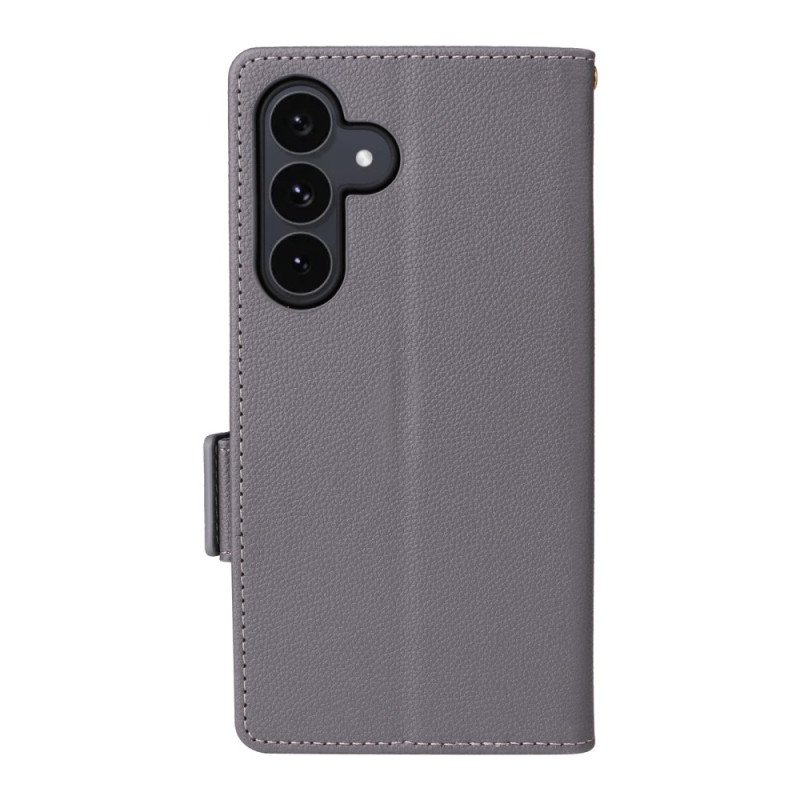 Läderfodral Samsung Galaxy S25 Fe Telefonfodral Klassisk Plånbok Med Rem