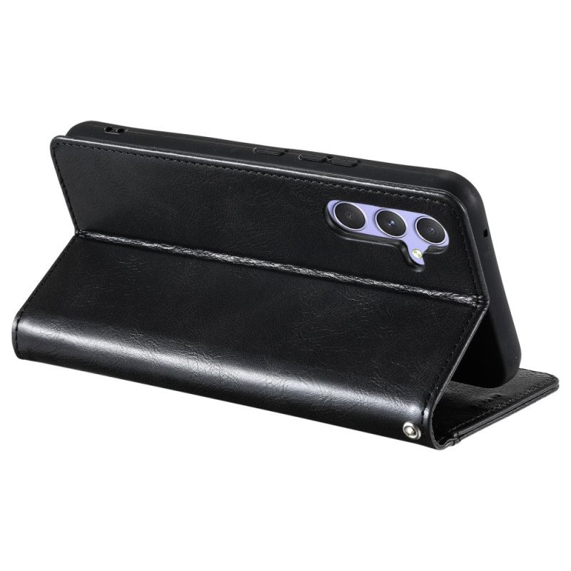 Läderfodral Samsung Galaxy S25 Fe Telefonfodral Korthållare Och Rem