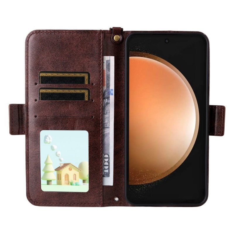 Läderfodral Samsung Galaxy S25 Fe Telefonfodral Multifunktionell Plånbok